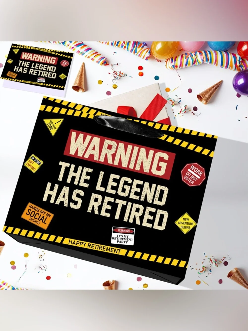 Happy Retirement Large Gift Bags with Tissue Paper and Card